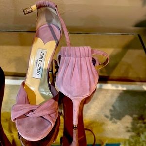 Jimmy Choo made in London beautiful condition open toe, sandals.  Lavender.